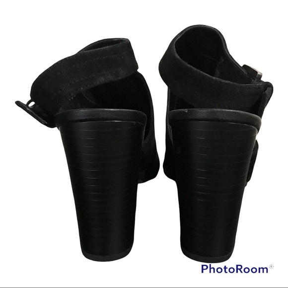 Sam Edelman Ervin Black Suede Open Toe Heeled Shoes - Picture 12 of 15